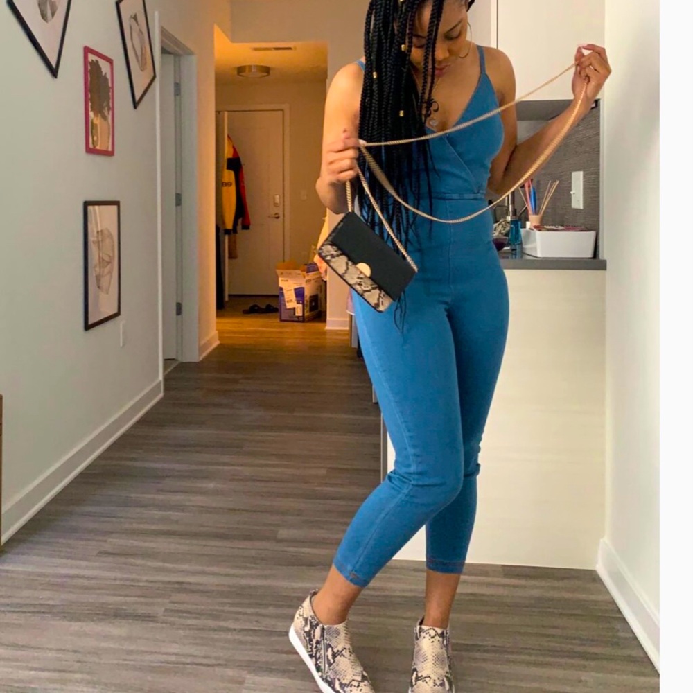 Denim stretch jumpsuit